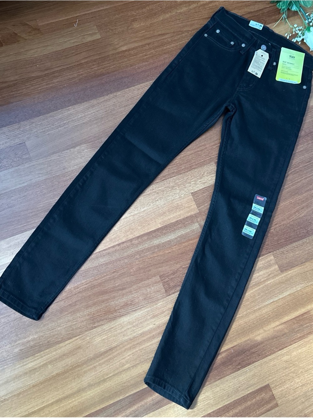 Levi's Black Skinny Jeans with Label Detail